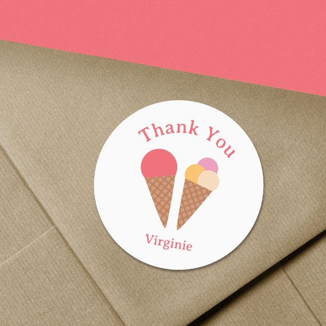 Adesivo Sorvete Obrigado Sticker (Ice Cream Thank You Sticker)