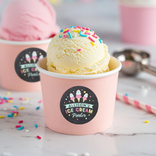 Adesivo Sorvete Parlor para Festa de aniversário do quadr