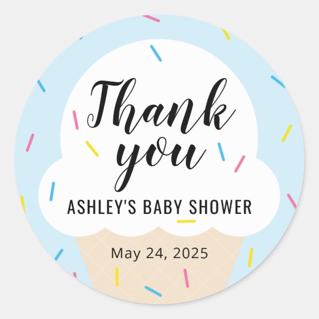 Adesivo Sorvete Party Favor Sticker (Frente)