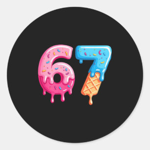 Adesivo Sorvete Six Seven Gotejamento Meme Legal 67 Número