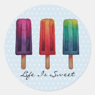 Adesivo Sorvetes bonitos do Popsicle da aguarela