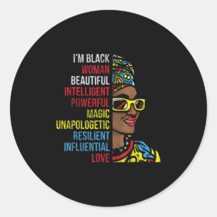 Adesivo Sou a Black Women Bela Magia Inteligente e Poderos