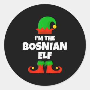 Adesivo Sou a Família de Elfos Bósnios de Pijama Natal Div