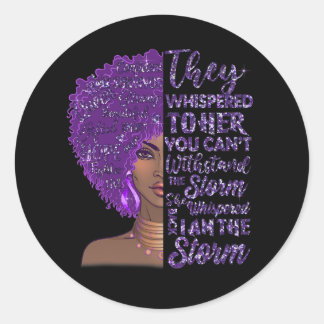 Adesivo Sou a tempestade Forte Mulher Negra Roxa Sobredosa