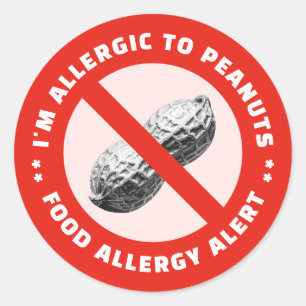 Adesivo Sou alérgico a amendoins alerta alimentar