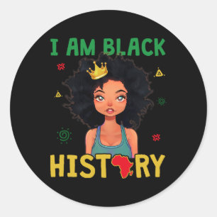 Adesivo Sou Black History Crianças Meninas História Negra 