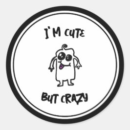 Adesivo Sou bonito, mas doodle monster maluco