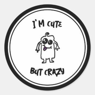 Adesivo Sou bonito, mas doodle monster maluco
