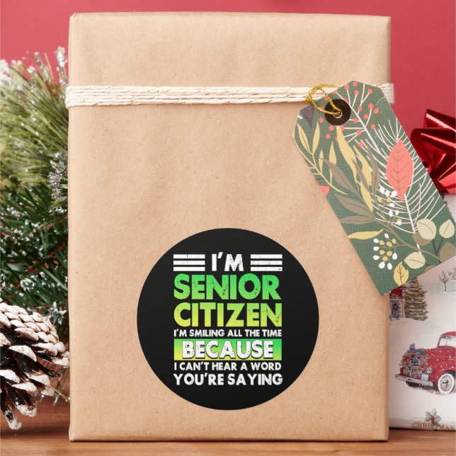 Adesivo Sou Cidadão Mais velho Que Estou Sorrindo O Tempo  (Feriado)