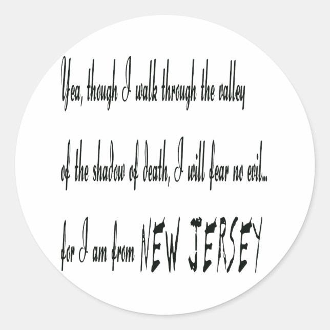 Adesivo Sou Da New Jersey Sticker (Frente)