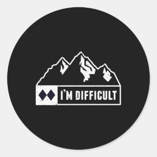 Adesivo Sou Difícil Esquiar Snowboard Circle Montanha Si