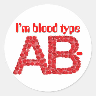 Adesivo Sou do tipo sanguíneo AB negativo