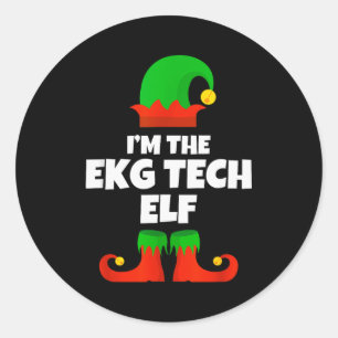 Adesivo Sou Ekg Tech Elf Família Pijama Natal Electroca