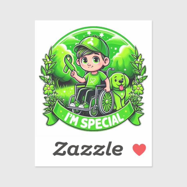 Adesivo 🌟 Sou Especial - Design de Consciência Paralela C (Folha)