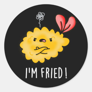 Adesivo Sou Fried Engraçado Tempura Sushi Pun Dark BG