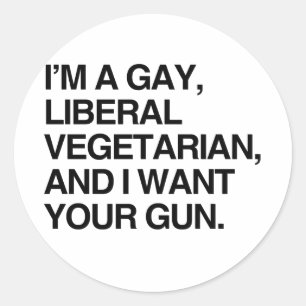 Adesivo Sou gay, vegetariano liberal