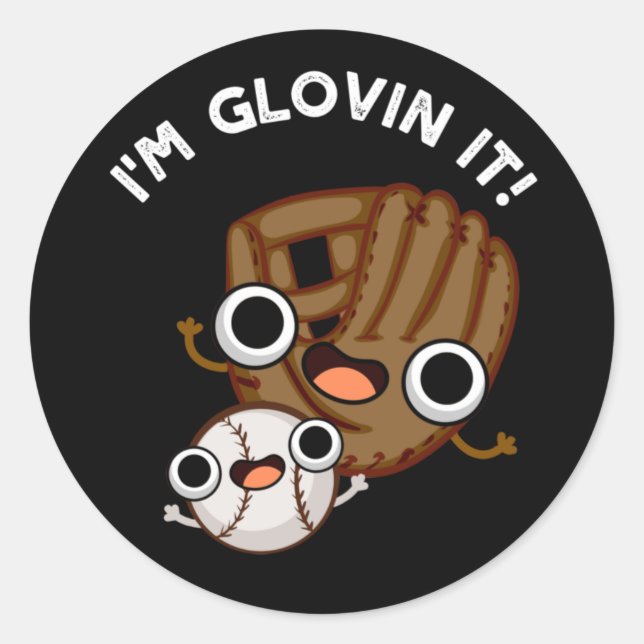 Adesivo Sou Glovin, engraçado beisebol jogado escuro BG (Frente)