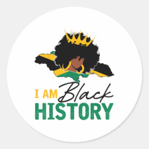 Adesivo Sou História Negra Jamaica Queen E Jamaican Flag
