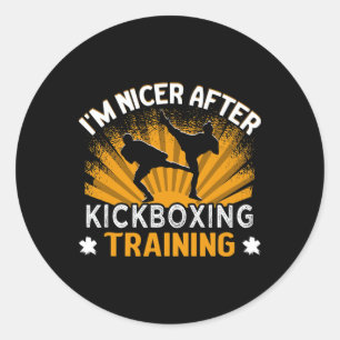 Adesivo Sou Mais Simpático Após Treinamento de Kickboxing