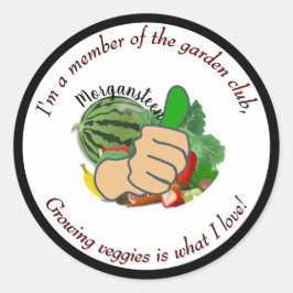Adesivo Sou membro do clube de jardinagem, adoro legumes