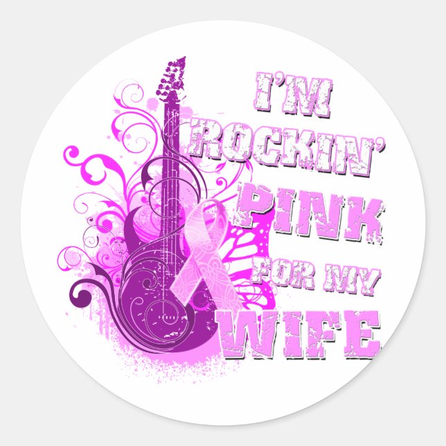 Adesivo Sou o Rockin' Pink para a minha esposa (Frente)