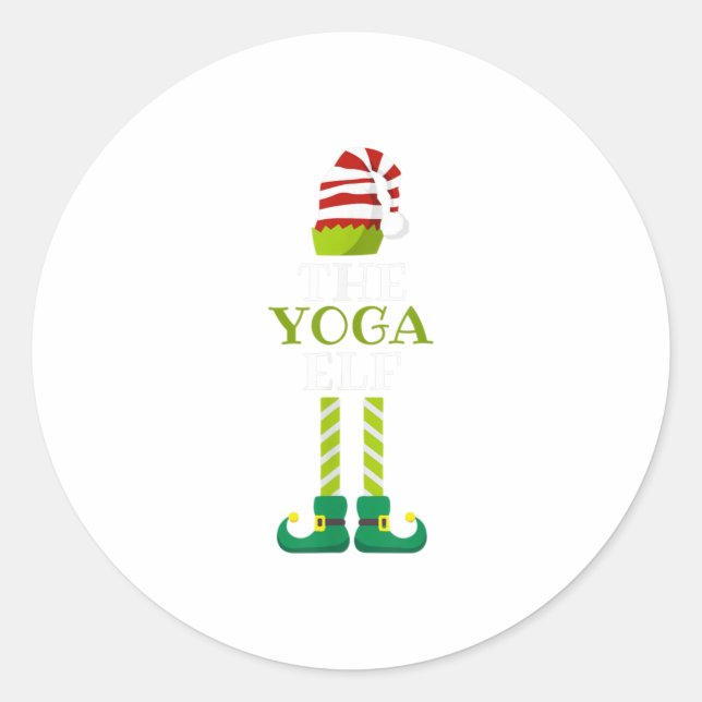 Adesivo Sou o Yoga Elf Natal Pajama (Frente)