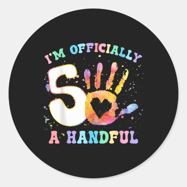 Adesivo Sou Oficialmente Uma Festa de aniversário De 5 Eng (Frente)