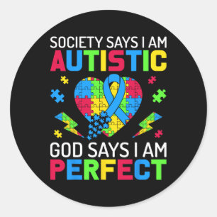 Adesivo Sou perfeito para a conscientização sobre o Autism