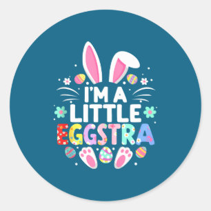 Adesivo Sou um coelhinho da Páscoa um pouco eggstra engraç