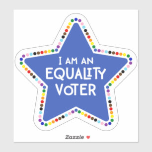 Adesivo Sou um eleitor de igualdade! LGBTQ+ Rainbow Star