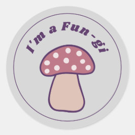 Adesivo Sou um Fun-gi Fungo Fofo de Rosewood Retro