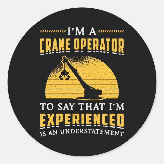 Adesivo Sou um local de construção de operários de guindas (Frente)