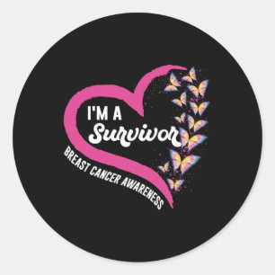 Adesivo Sou um Sobrevivente Cancer Mama Rosa Consciência