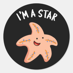 Adesivo Sou um Starfish Engraçado Estrela Escuro BG