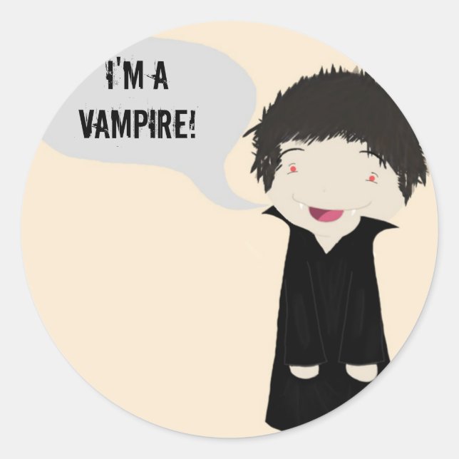 Adesivo Sou um vampiro! -adesivo (Frente)