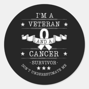 Adesivo Sou um Veterano e Cancer Sobrevivente de câncer Aw