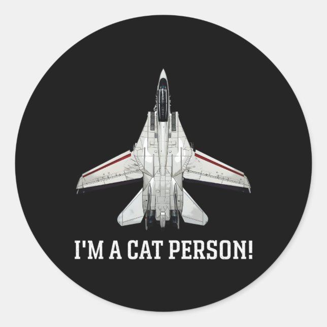 Adesivo Sou Uma Pessoa Gato F-14 Tomcat (Frente)