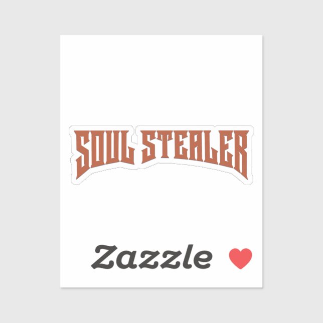 Adesivo Soul Stealer Funny Redhead Heavy Metal Typography (Folha)