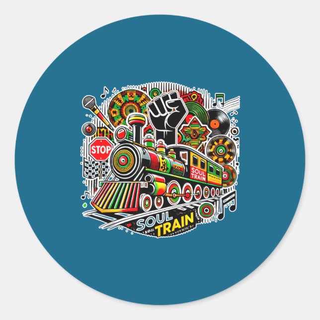 Adesivo Soul Train African American Melanin Africa Black H (Frente)