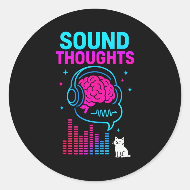 Adesivo Sound Thoughts Stoic Philosophy Minimalist Slogan  (Frente)