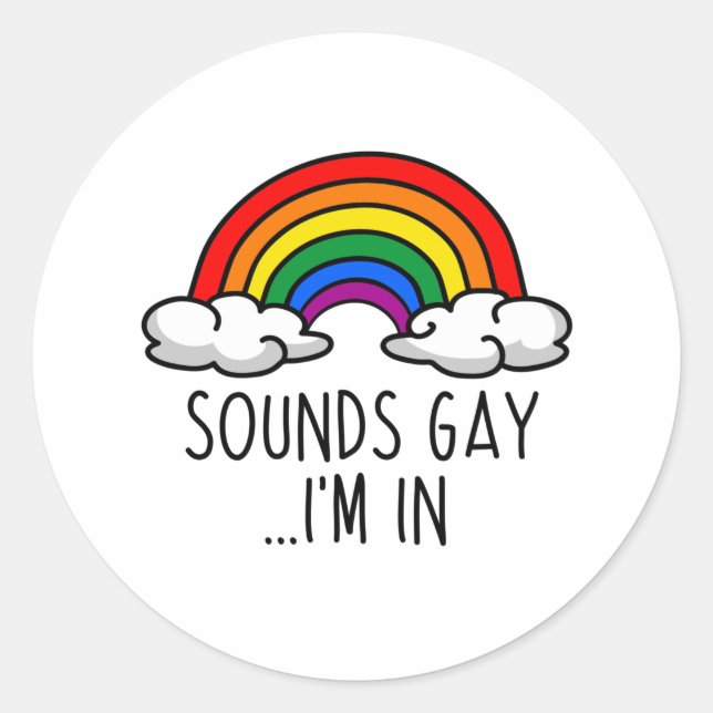 Adesivo SOUNDS GAY I IN - Cute Rainbow (Frente)