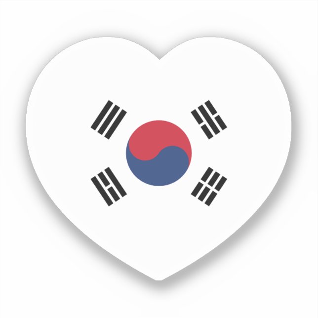 Adesivo South Korea Flag Heart (Frente)