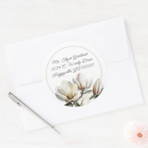 Adesivo Southern Magnolia Flowers Return Address