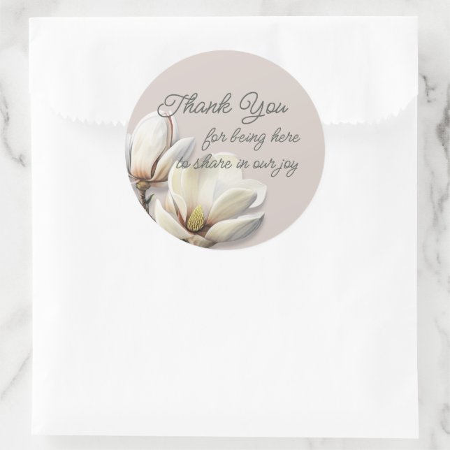 Adesivo Southern Magnolia Wedding Obrigado (Bolsa)