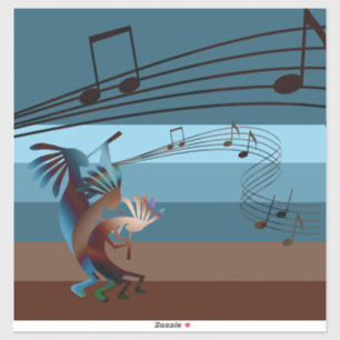 Adesivo Southwest Kokopelli Music 14"