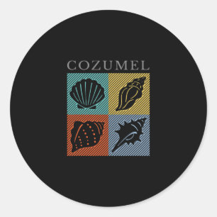 Adesivo Souvenir de Férias Colorido na Praia de Cozumel Mé