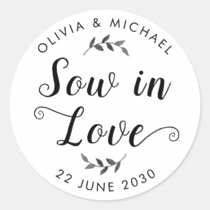Adesivo Sow in Love Wedding Seed Packet Simple