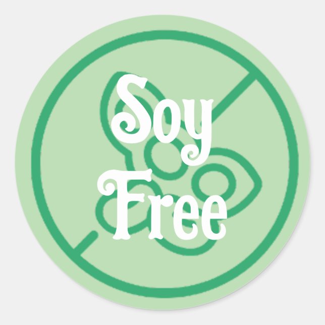 Adesivo Soy Allergy Soy Free Warlabel Pequena empresa (Frente)