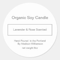 Soy Candle | Cinzas simples e personalizadas branc