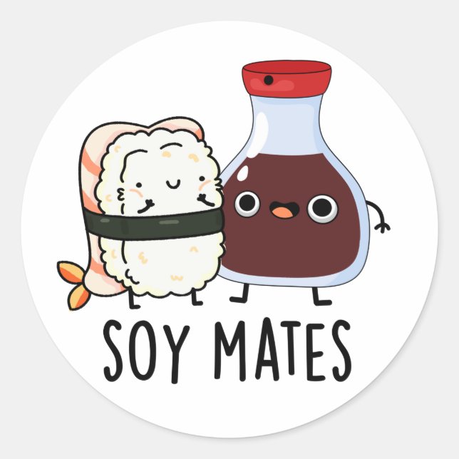 Adesivo Soy Mates Engraçados Molho De Soja (Frente)